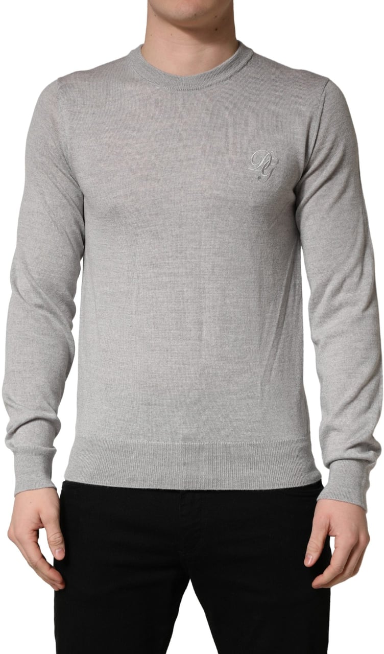 Dolce & Gabbana Gray Long Sleeves Crew Neck Pullover Sweater Grijs