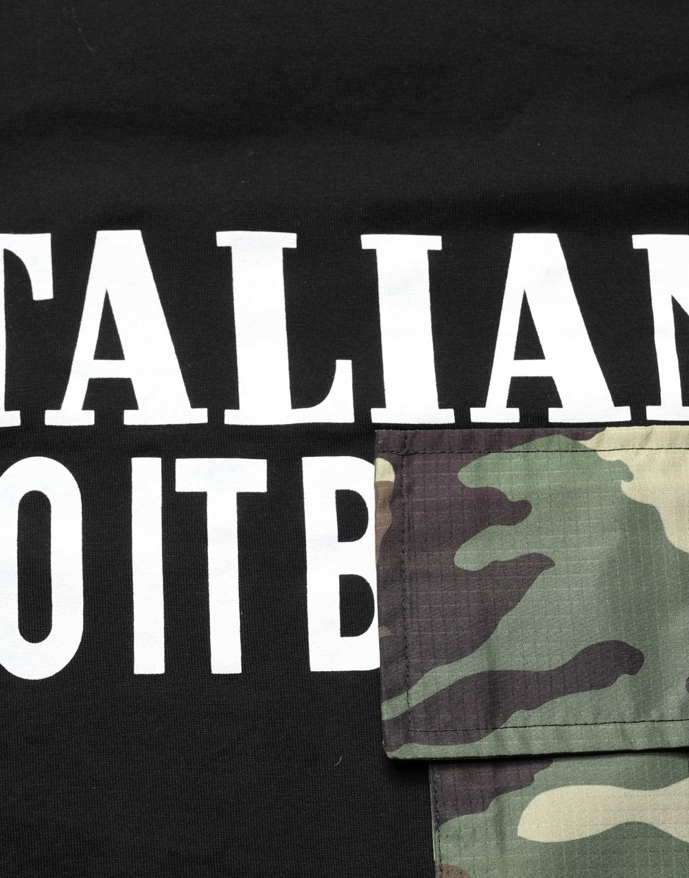 Dolce & Gabbana Black Camouflage Graphic Cotton Crewneck T-shirt Zwart