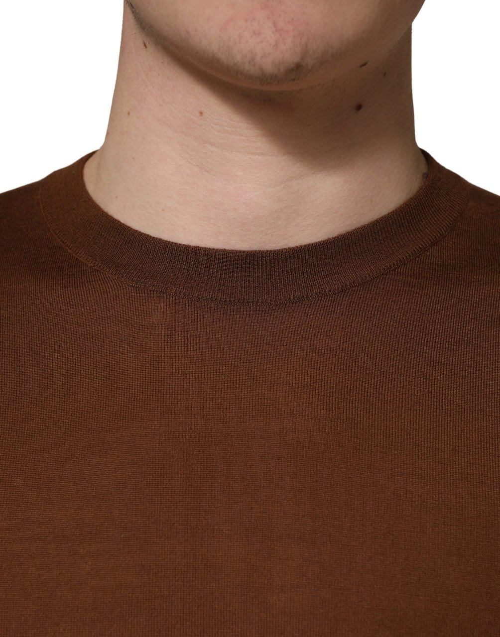 Dolce & Gabbana Brown Cashmere Men Crew Neck Pullover Sweater Bruin