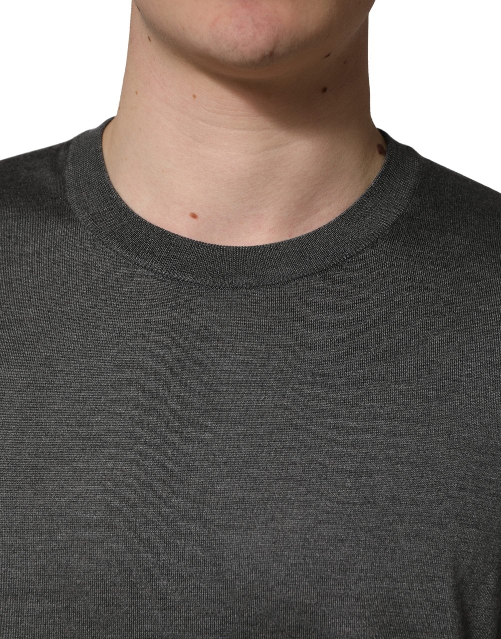 Dolce & Gabbana Gray Long Sleeves Crew Neck Pullover Sweater Grijs
