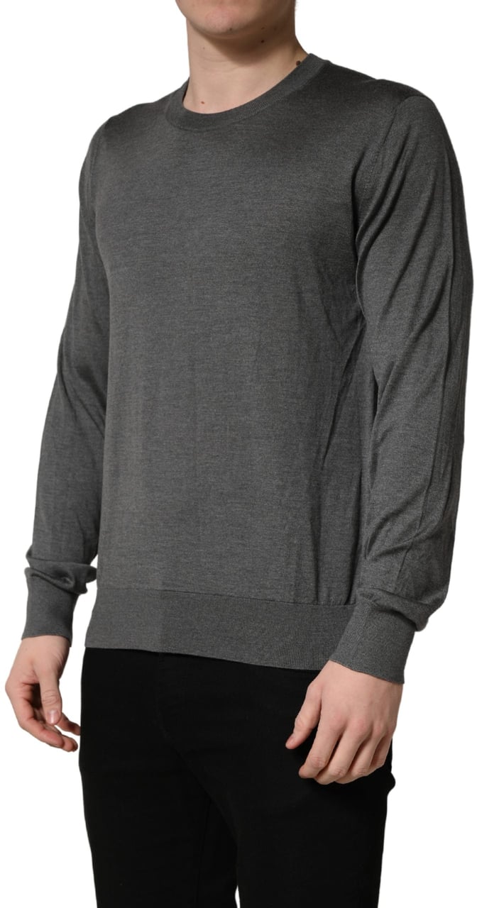Dolce & Gabbana Gray Long Sleeves Crew Neck Pullover Sweater Grijs