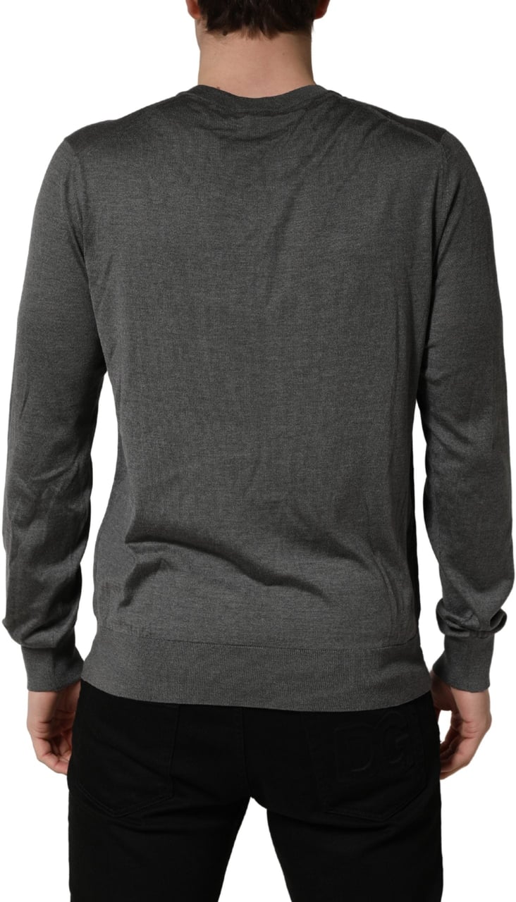Dolce & Gabbana Gray Long Sleeves Crew Neck Pullover Sweater Grijs
