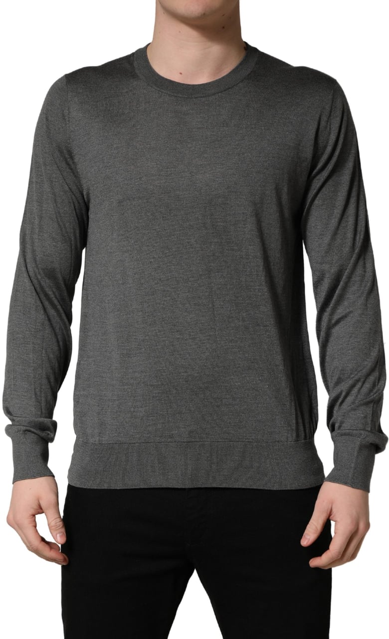 Dolce & Gabbana Gray Long Sleeves Crew Neck Pullover Sweater Grijs