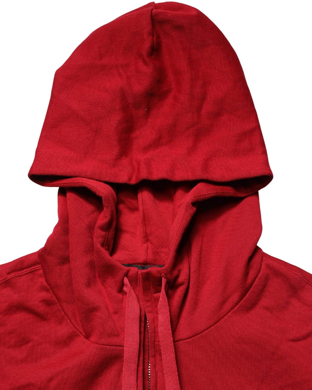 Dolce & Gabbana Red Cotton Full Zip Fleece Men Hoodie Sweater Rood