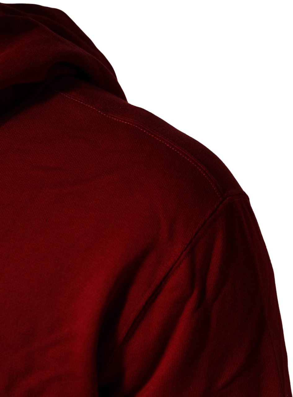 Dolce & Gabbana Red Cotton Full Zip Fleece Men Hoodie Sweater Rood