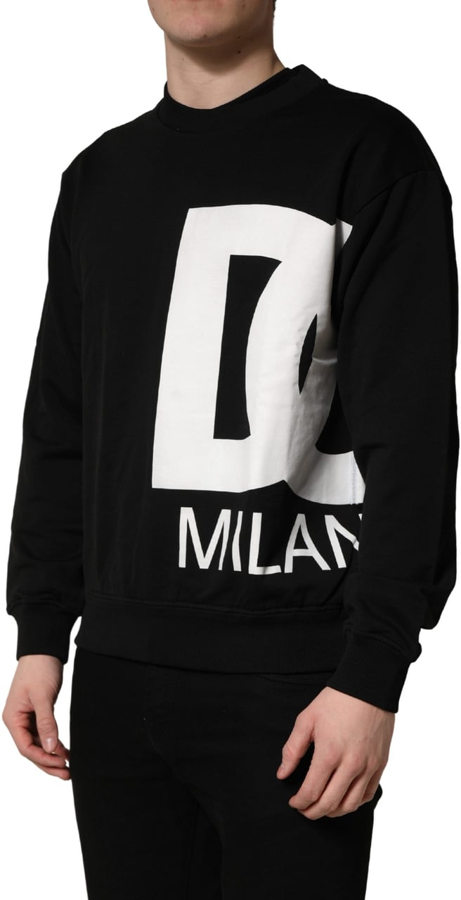 Dolce & Gabbana Black Logo Milano Cotton Sweatshirt Sweater Rood