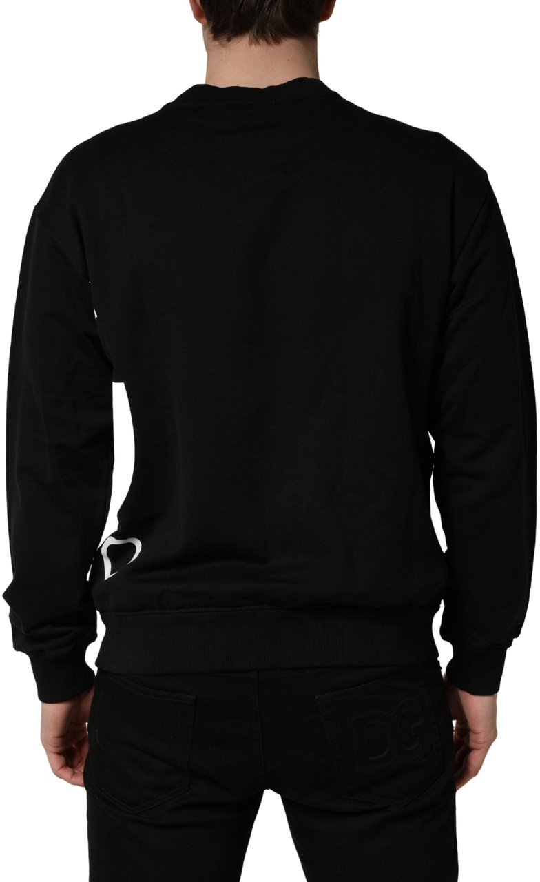 Dolce & Gabbana Black Logo Milano Cotton Sweatshirt Sweater Rood