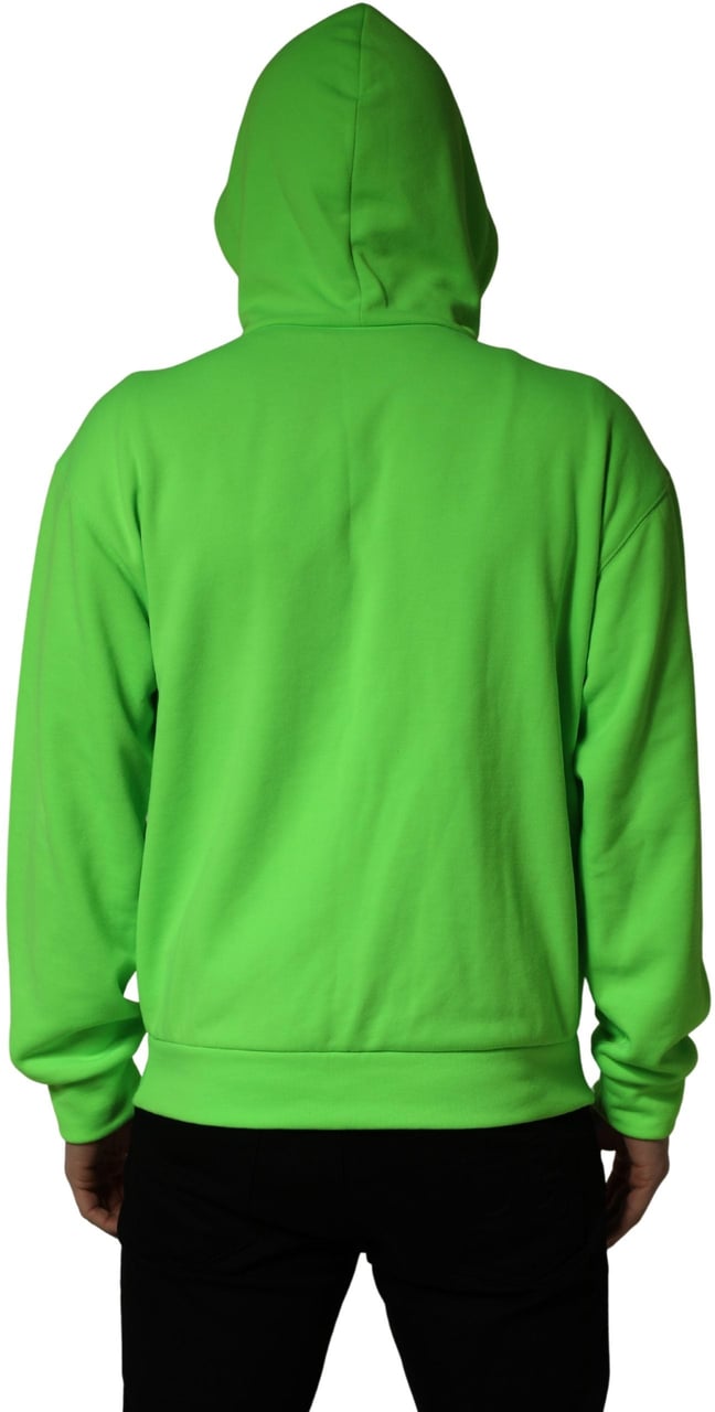 Dolce & Gabbana Green FullZip Fleece HoodedSweatshirt Sweater Groen