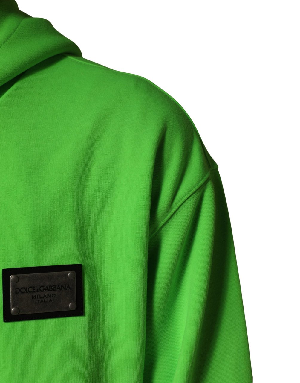 Dolce & Gabbana Green FullZip Fleece HoodedSweatshirt Sweater Groen