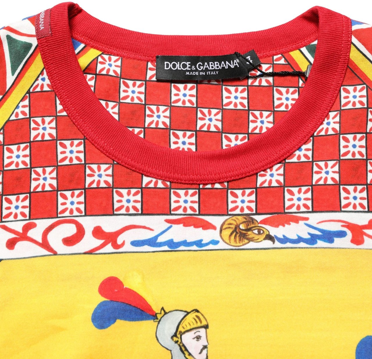 Dolce & Gabbana Multicolor Carretto Print Crew Neck T-shirt Divers