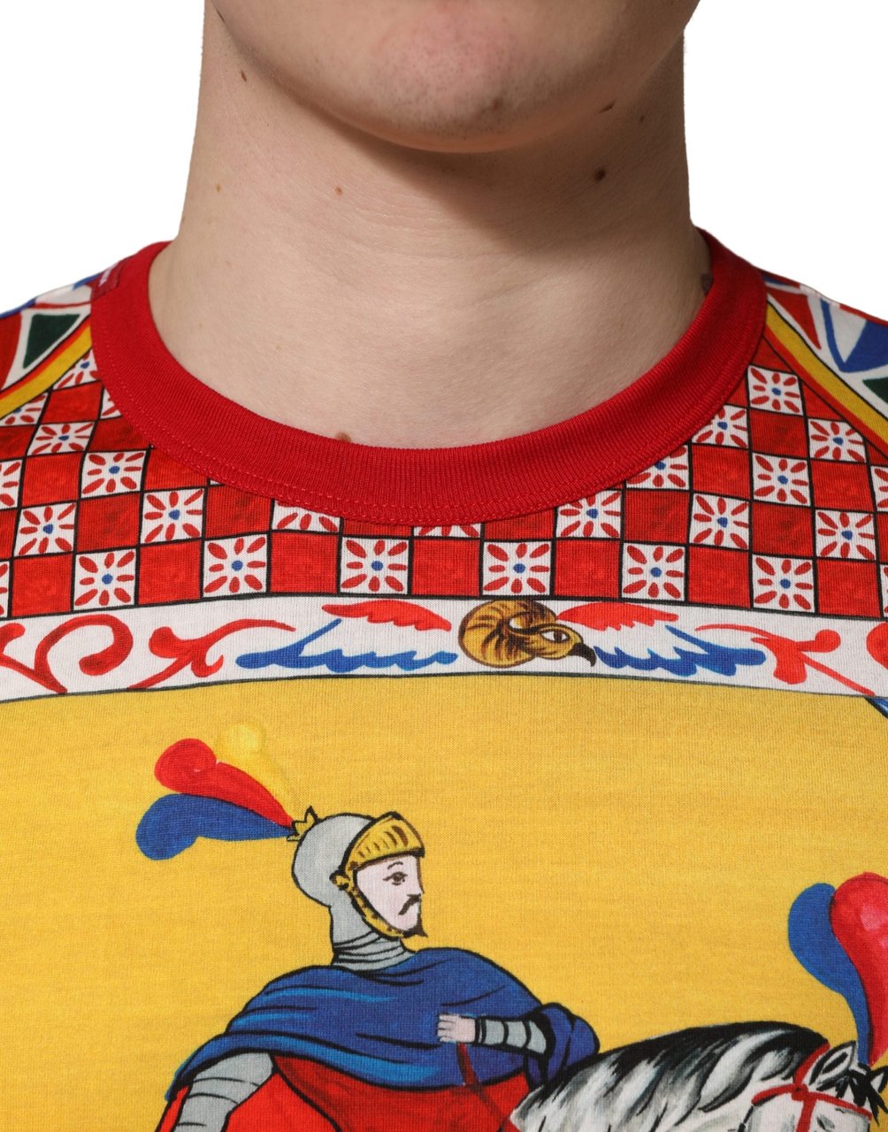 Dolce & Gabbana Multicolor Carretto Print Crew Neck T-shirt Divers