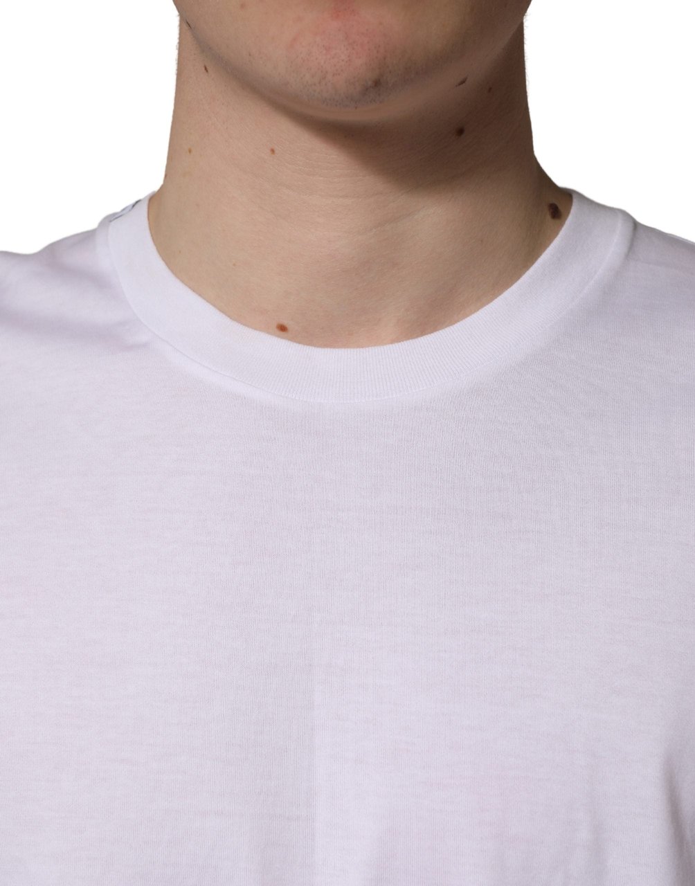 Dolce & Gabbana White Oversized Cotton Men Crew Neck T-shirt Wit