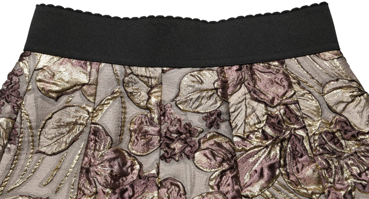 Dolce & Gabbana Multicolor Floral Jacquard A-LineMini Skirt Divers