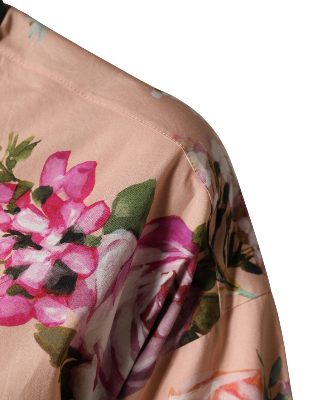 Dolce & Gabbana Pink Floral Cotton Button Front Shirt Top Roze