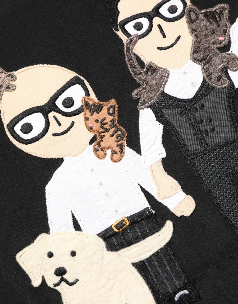 Dolce & Gabbana Black #dgfamily Silk Blouse Top Zwart