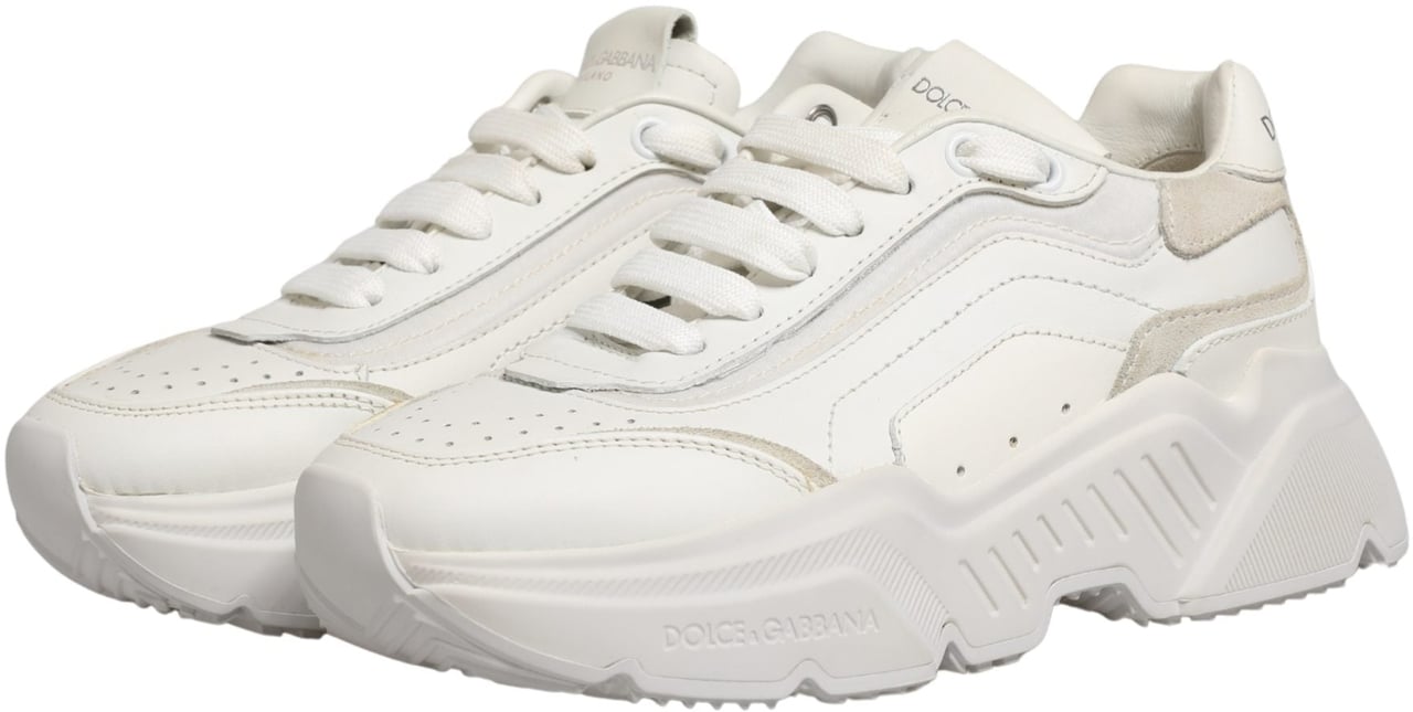 Dolce & Gabbana White Leather Daymaster Low Top Sneakers Shoes Wit