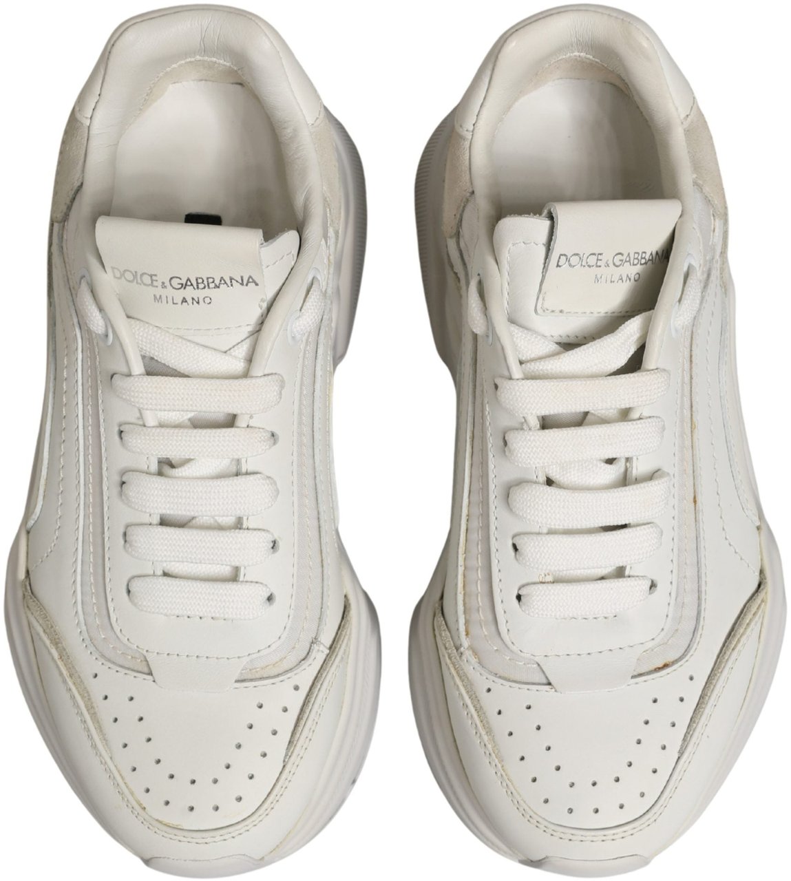 Dolce & Gabbana White Leather Daymaster Low Top Sneakers Shoes Wit