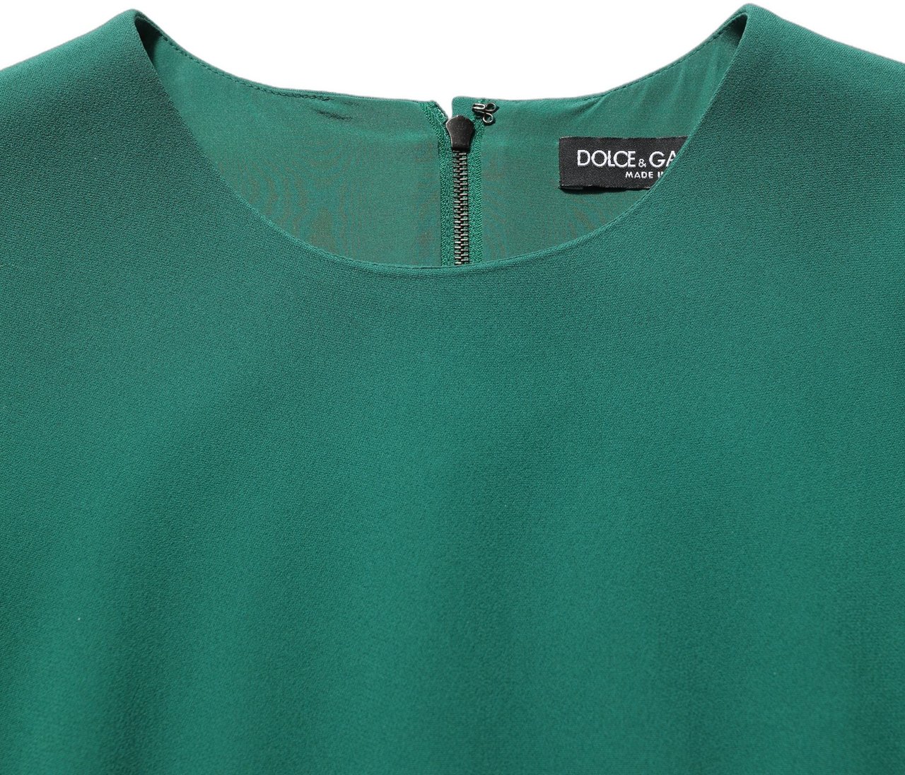Dolce & Gabbana Green Viscose Long Sleeves A-line Mini Dress Groen