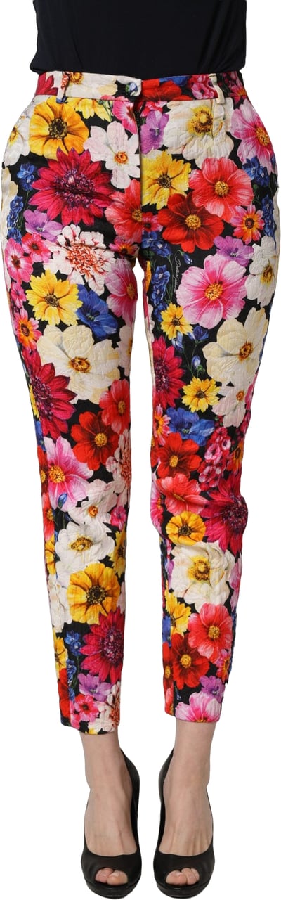Dolce & Gabbana Multicolor Floral Print Tapered Trouser Pants Divers