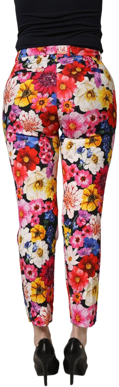 Dolce & Gabbana Multicolor Floral Print Tapered Trouser Pants Divers