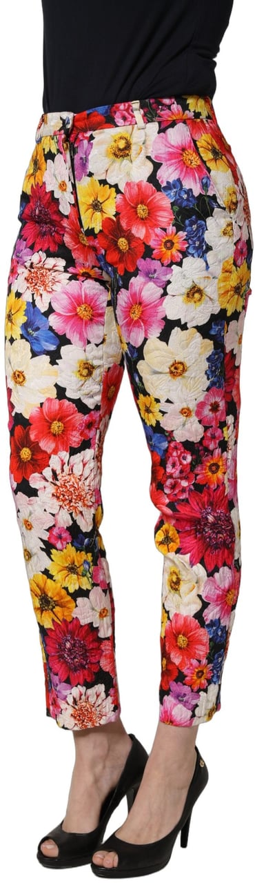 Dolce & Gabbana Multicolor Floral Print Tapered Trouser Pants Divers