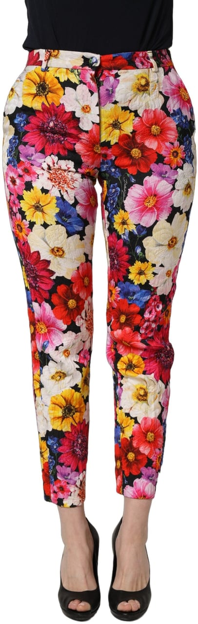 Dolce & Gabbana Multicolor Floral Print Tapered Trouser Pants Divers