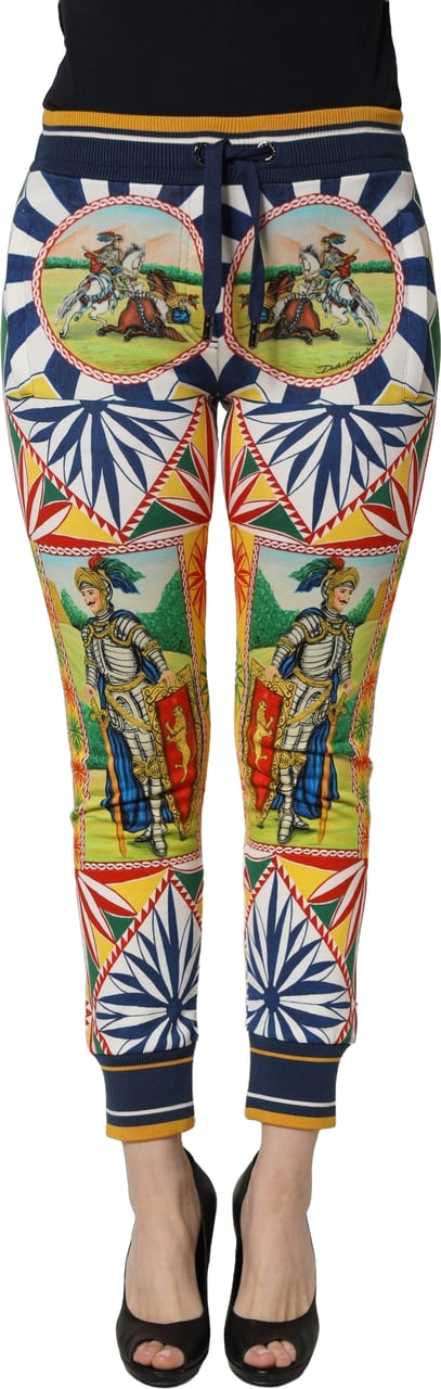 Dolce & Gabbana Multicolor Siciliano Saretto Joggers Pants Divers