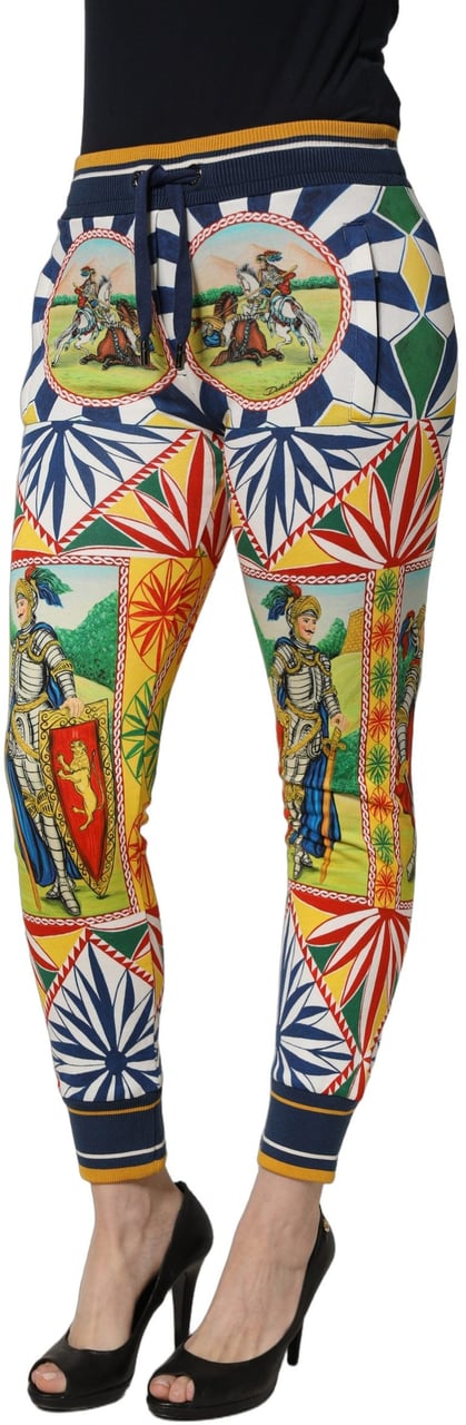 Dolce & Gabbana Multicolor Siciliano Saretto Joggers Pants Divers