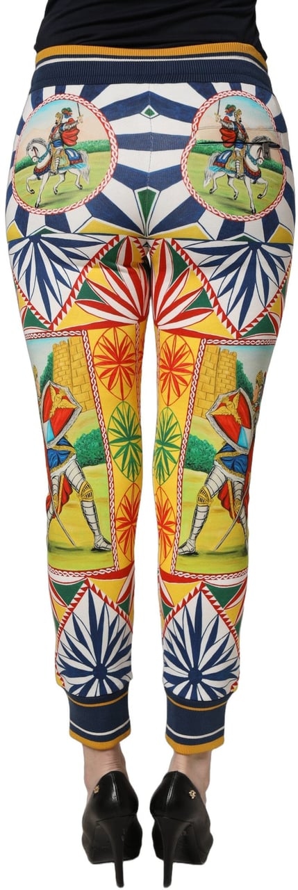 Dolce & Gabbana Multicolor Siciliano Saretto Joggers Pants Divers