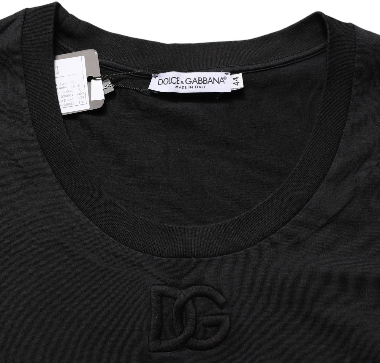 Dolce & Gabbana Black Cotton Short-Sleeve Crew Neck T-shirt Wit