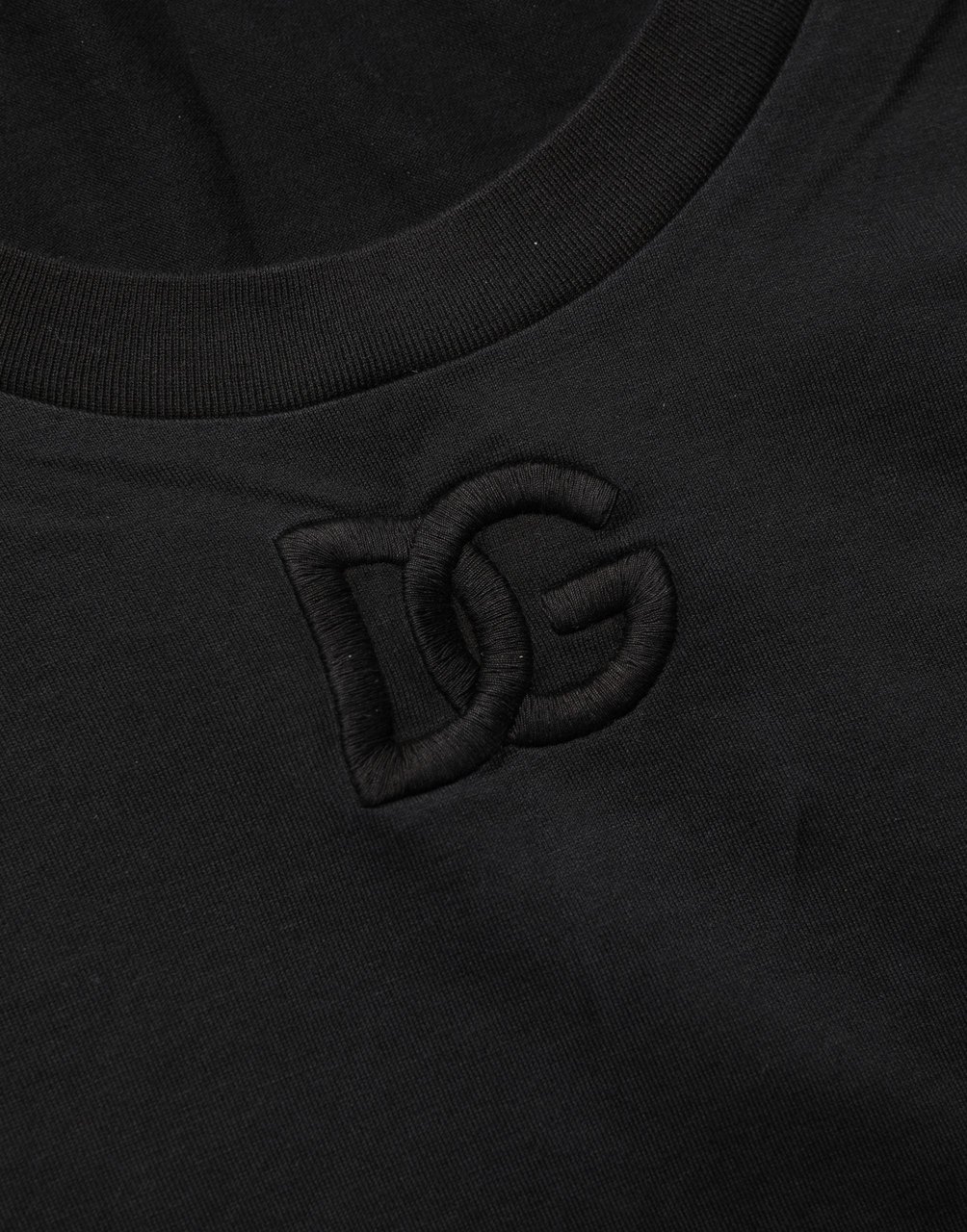 Dolce & Gabbana Black Cotton Short-Sleeve Crew Neck T-shirt Wit