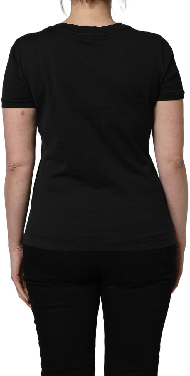 Dolce & Gabbana Black Cotton Short-Sleeve Crew Neck T-shirt Wit