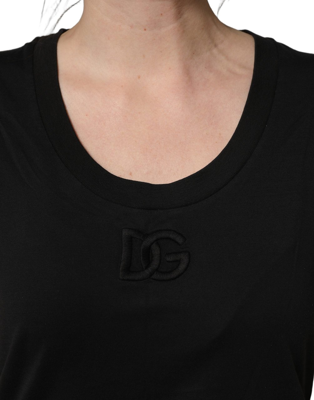 Dolce & Gabbana Black Cotton Short-Sleeve Crew Neck T-shirt Wit
