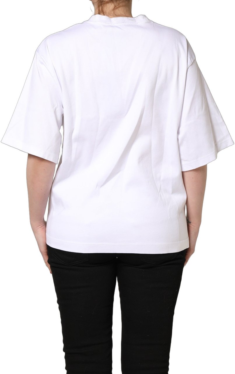 Dolce & Gabbana White I'm A Super Model Fan Print Jersey T-shirt Zwart