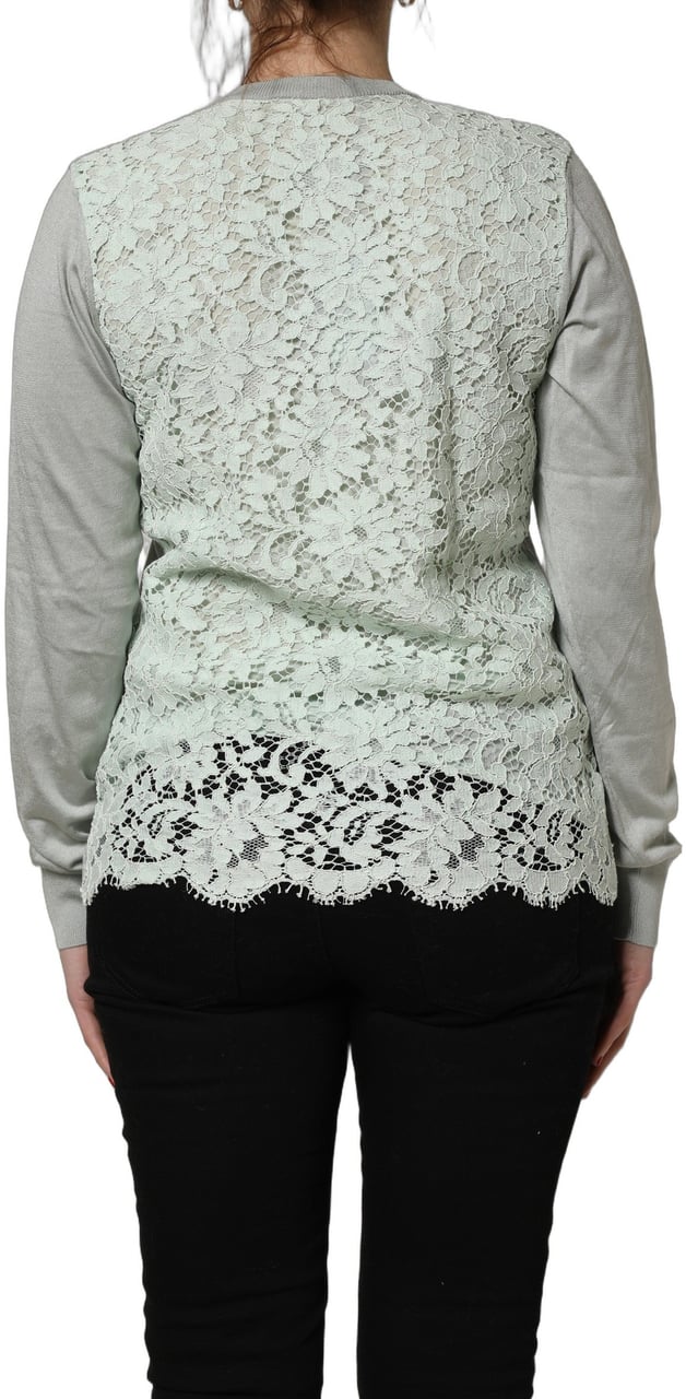 Dolce & Gabbana Green ButtonDown LongSleeve Cardigan Sweater Wit