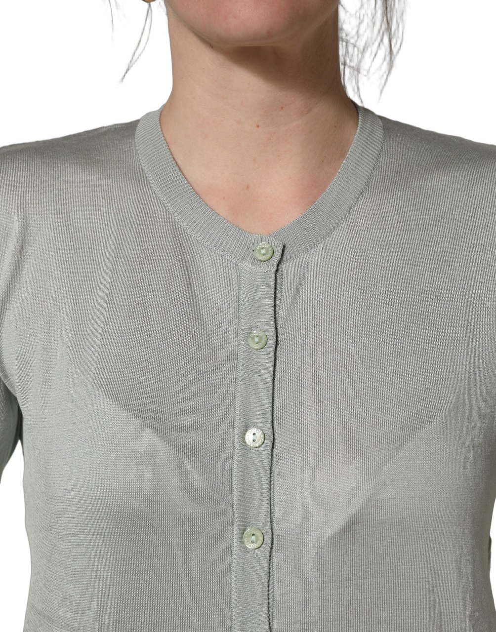 Dolce & Gabbana Green ButtonDown LongSleeve Cardigan Sweater Wit