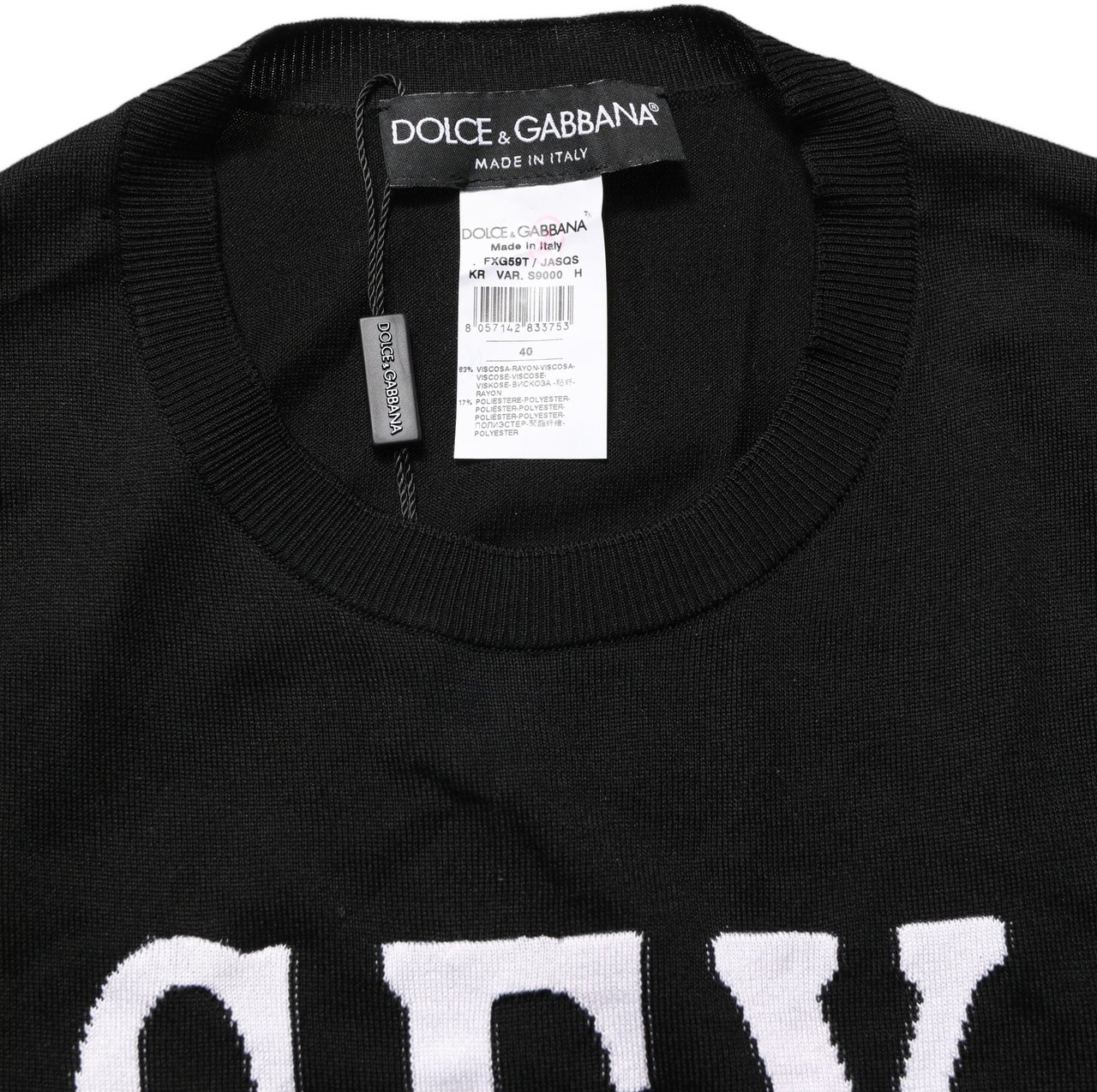 Dolce & Gabbana Black Graphic Print Long-Sleeved Top Divers