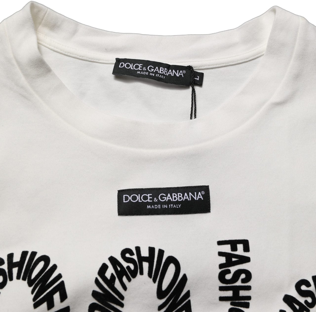 Dolce & Gabbana White Cotton Graphic Sleeveless Tank Top Wit