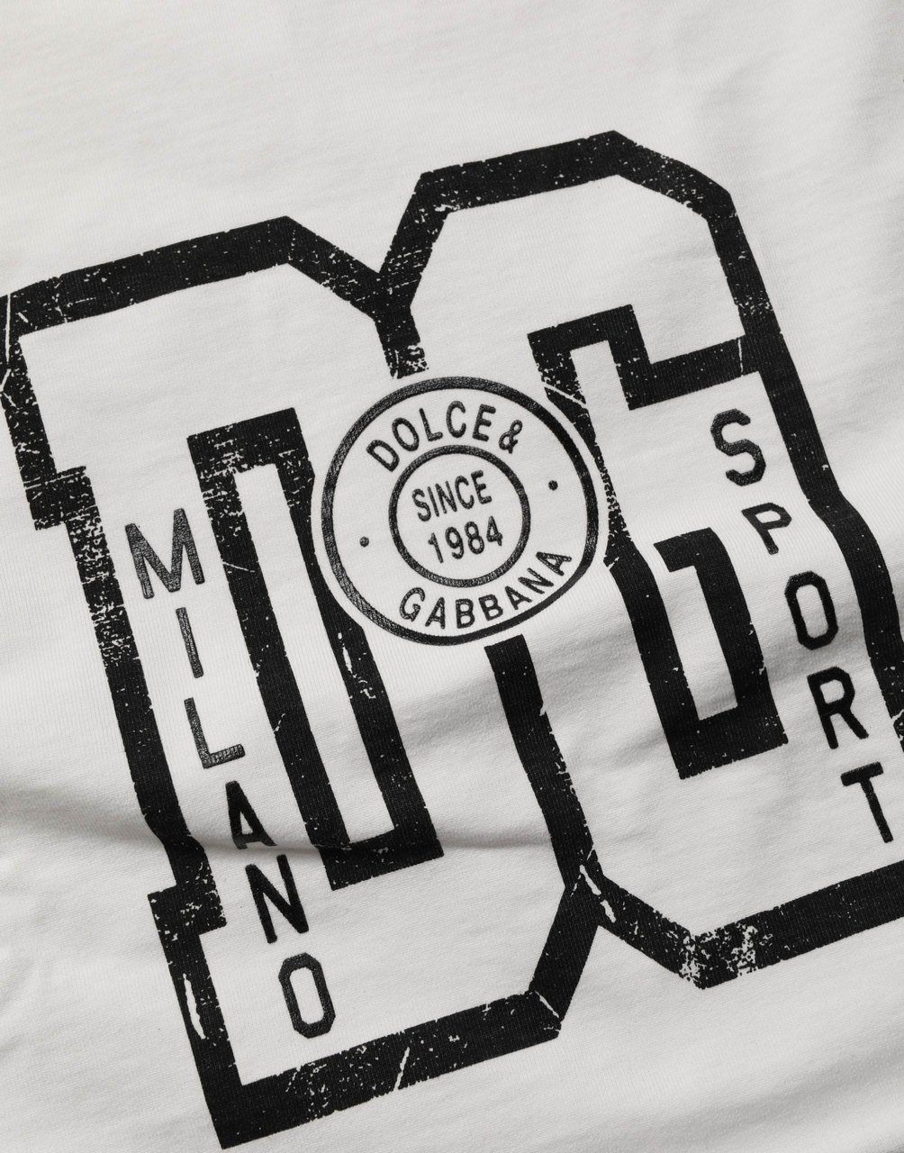 Dolce & Gabbana White Cotton DG Logo Print Cropped Jersey Top Wit