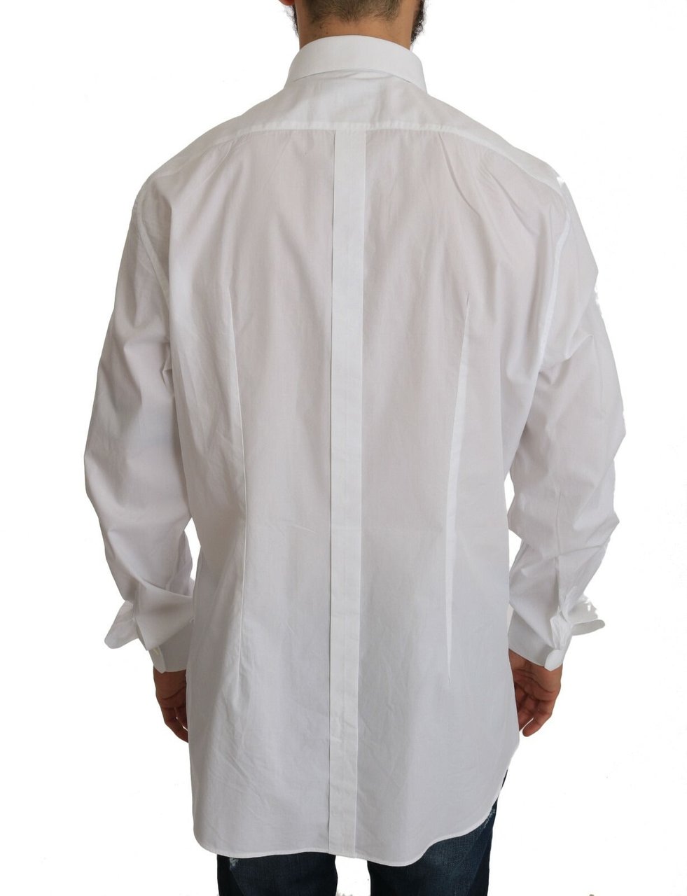 Dolce & Gabbana White 100% Cotton GOLD Slim Dress Shirt Wit