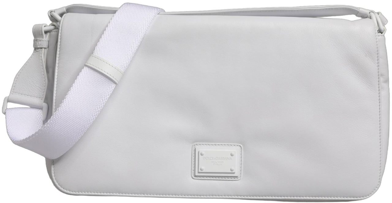 Dolce & Gabbana White Logo Plaque Crossbody Shoulder Borse Women Bag Wit