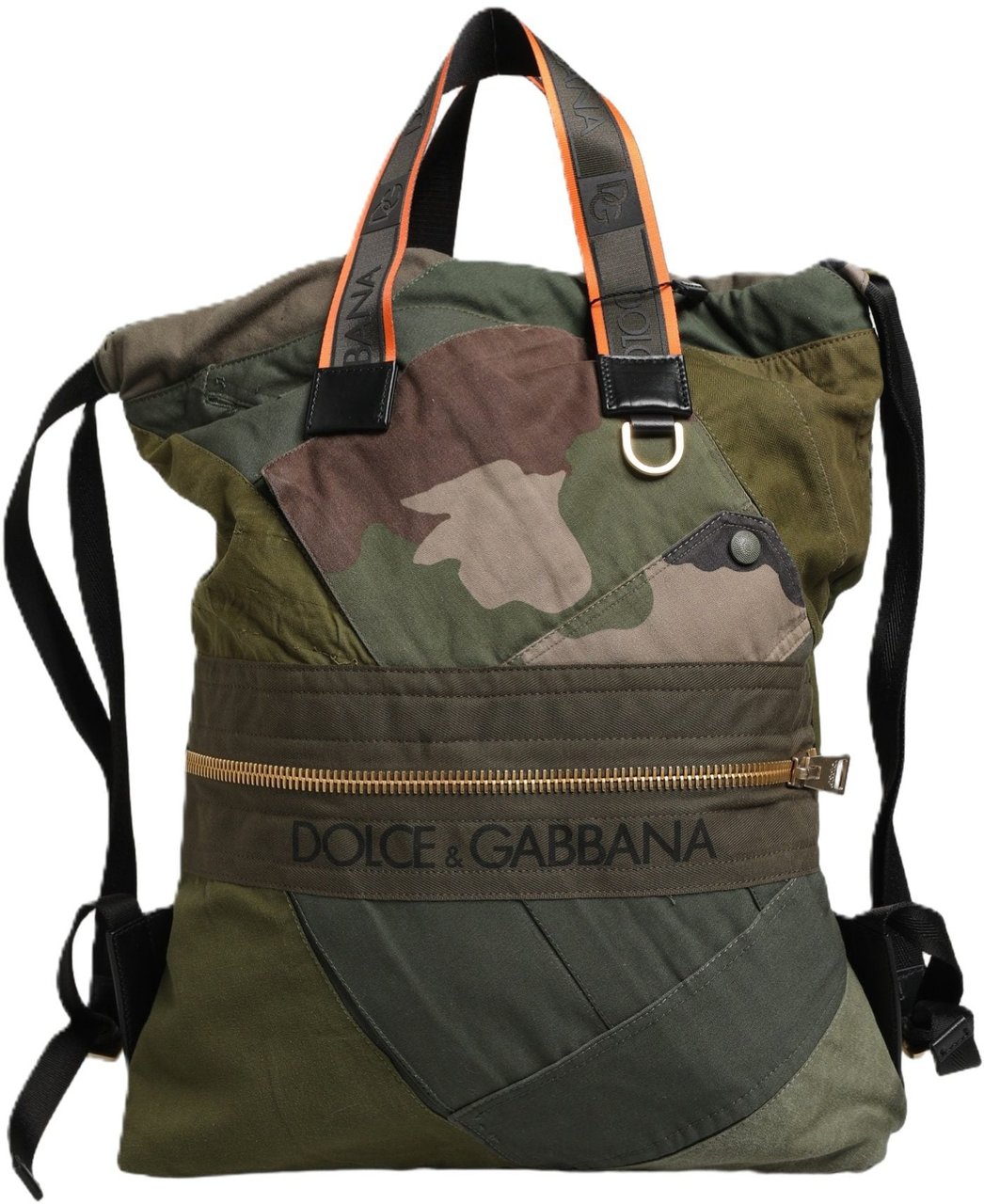 Dolce & Gabbana Military Green Patchwork Rucksack Backpack Borse Men Bag Groen