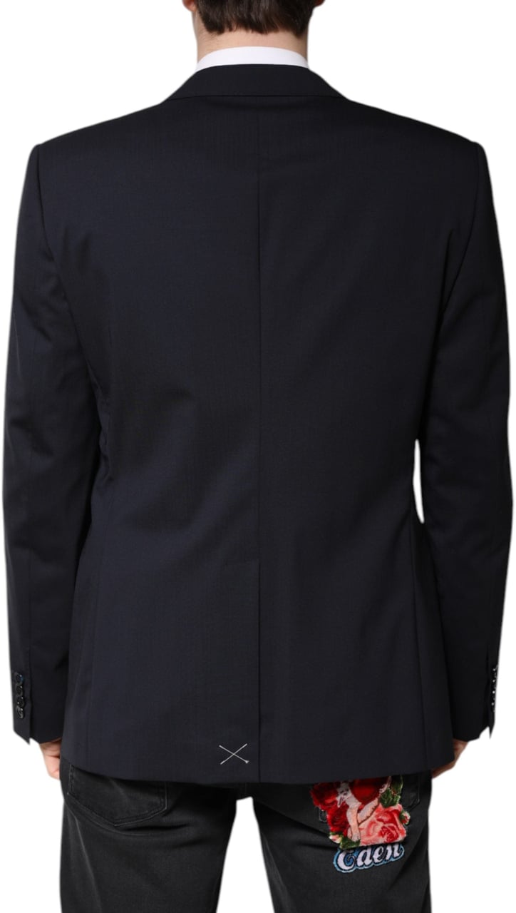 Dolce & Gabbana Blazer MARTINI Dark Blue Wool SingleBreasted Blazer Blauw