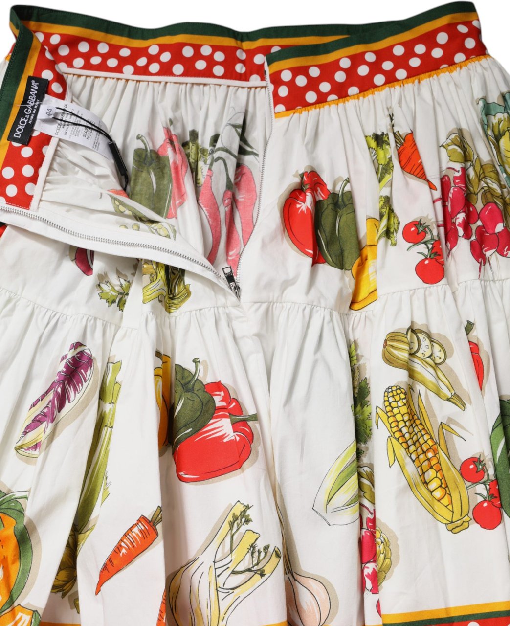 Dolce & Gabbana Multicolor Vegetable Print Short Poplin Mini Skirt Divers