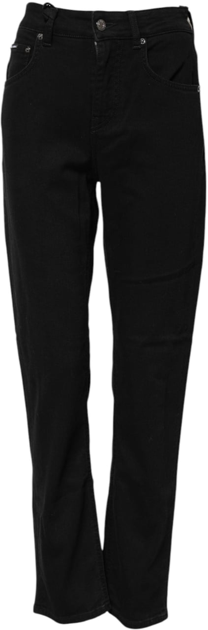 Dolce & Gabbana Black Boyfriend Cotton Stretch Denim Jeans Zwart