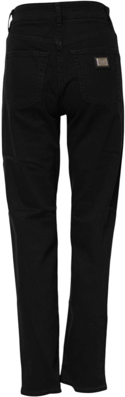 Dolce & Gabbana Black Boyfriend Cotton Stretch Denim Jeans Zwart