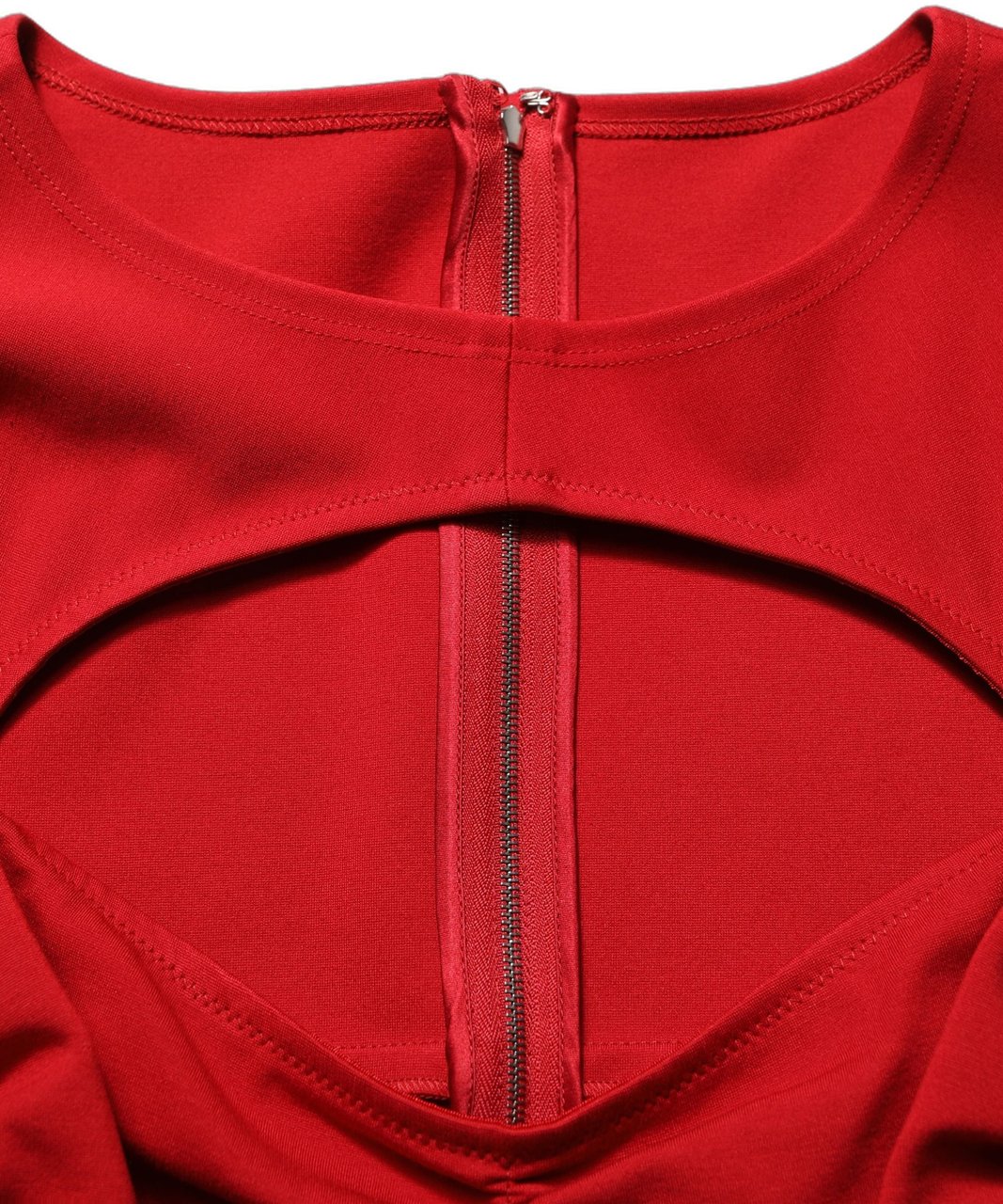 Dolce & Gabbana Red Cut Out Bodycon Long Sleeves Sheath Glove Dress Rood