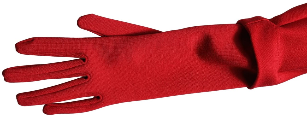 Dolce & Gabbana Red Cut Out Bodycon Long Sleeves Sheath Glove Dress Rood