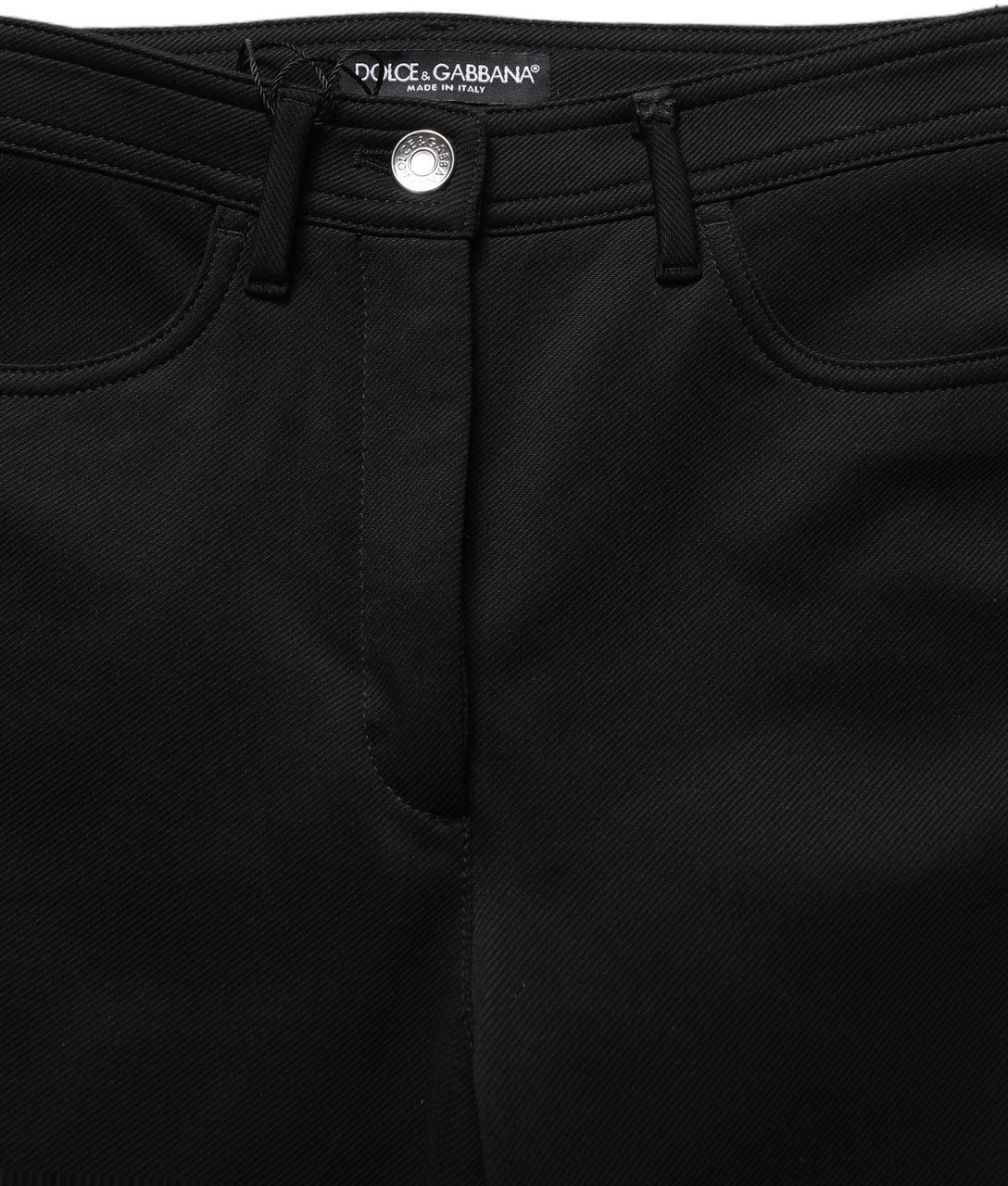 Dolce & Gabbana Black Nylon Stretch Skinny High Waist Pants Zwart