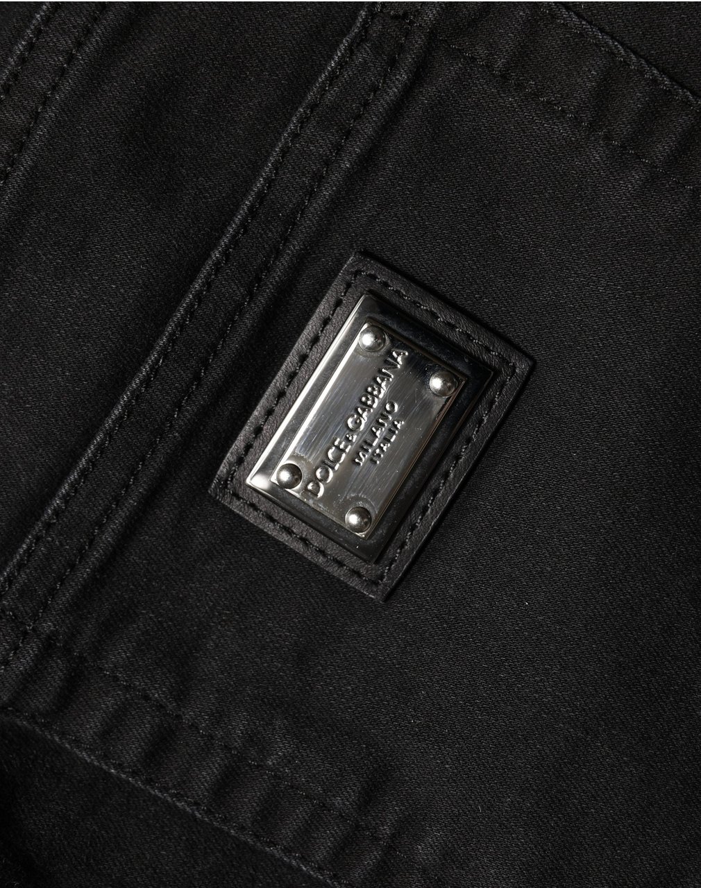 Dolce & Gabbana Black Skinny Cotton High Waist Denim Jeans Zwart